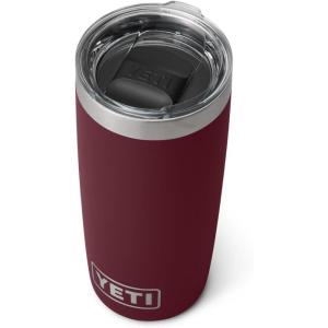 YETI Rambler 10 oz Tumbler, Stainless Steel, Vacuum Insulated with MagSlider Lid, White(Wild Vine Red)