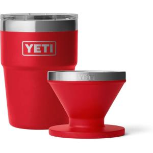 YETI Rambler 16 oz Stackable Tumbler, Stainless Steel, Vacuum Insulated with MagSlider Lid Pour Over Coffee Maker Accessory Ramblers, Rescue Red
