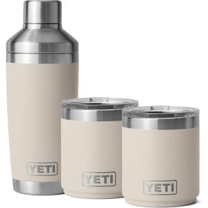 YETI Rambler 20 oz Cocktail Shaker, (2) 10 oz Stackable Lowball 2.0, Vacuum Insulated, Stainless Steel with MagSlider Lid, Cape Taupe