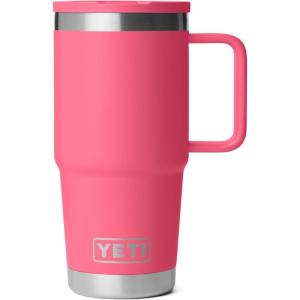 YETI Rambler 20 oz Travel Mug with Flip Straw Lid – Stainless Steel, Vacuum Insulated, Leakproof, Cup Holder Friendly(Tropical Pink)