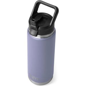 YETI Rambler 26 oz Bottle, Vacuum Insulated, Stainless Steel with Straw Cap, Black Stone(Cosmic Lilac)