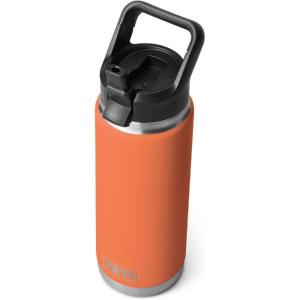 YETI Rambler 26 oz Bottle, Vacuum Insulated, Stainless Steel with Straw Cap, Black Stone(High Desert Clay)