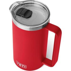YETI Rambler 34 oz Pitcher, Vacuum Insulated, Stainless Steel with MagSlider Lid, Navy(Rescue Red)