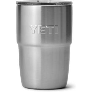 YETI Rambler 8 oz Insulated Coffee Mug with Lid – Stackable Double-Wall Vacuum Insulated Coffee Cup – DuraSip Ceramic Lining – Barista-Friendly Design – Stainless Steel – Dishwasher Safe(Stainless)