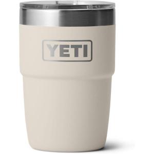 YETI Rambler 8 oz Insulated Coffee Mug with Lid – Stackable Double-Wall Vacuum Insulated Coffee Cup – DuraSip Ceramic Lining – Barista-Friendly Design – Stainless Steel – Dishwasher Safe(Cape Taupe)