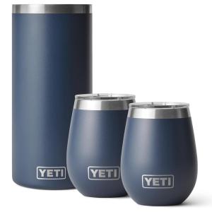 YETI Rambler Wine Chiller, (2) Rambler 10 oz Wine Tumbler, Vacuum Insulated, Stainless Steel with MagSlider Lid, Navy
