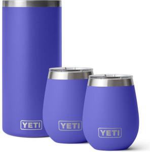 YETI Rambler Wine Chiller, (2) Rambler 10 oz Wine Tumbler, Vacuum Insulated, Stainless Steel with MagSlider Lid, Ultramarine Violet