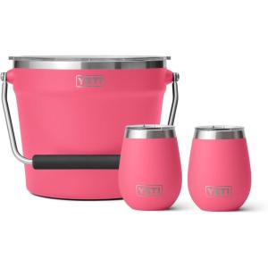 YETI Wine Set, (2) Wine Tumblers, and (1) Beverage Bucket, Tropical Pink