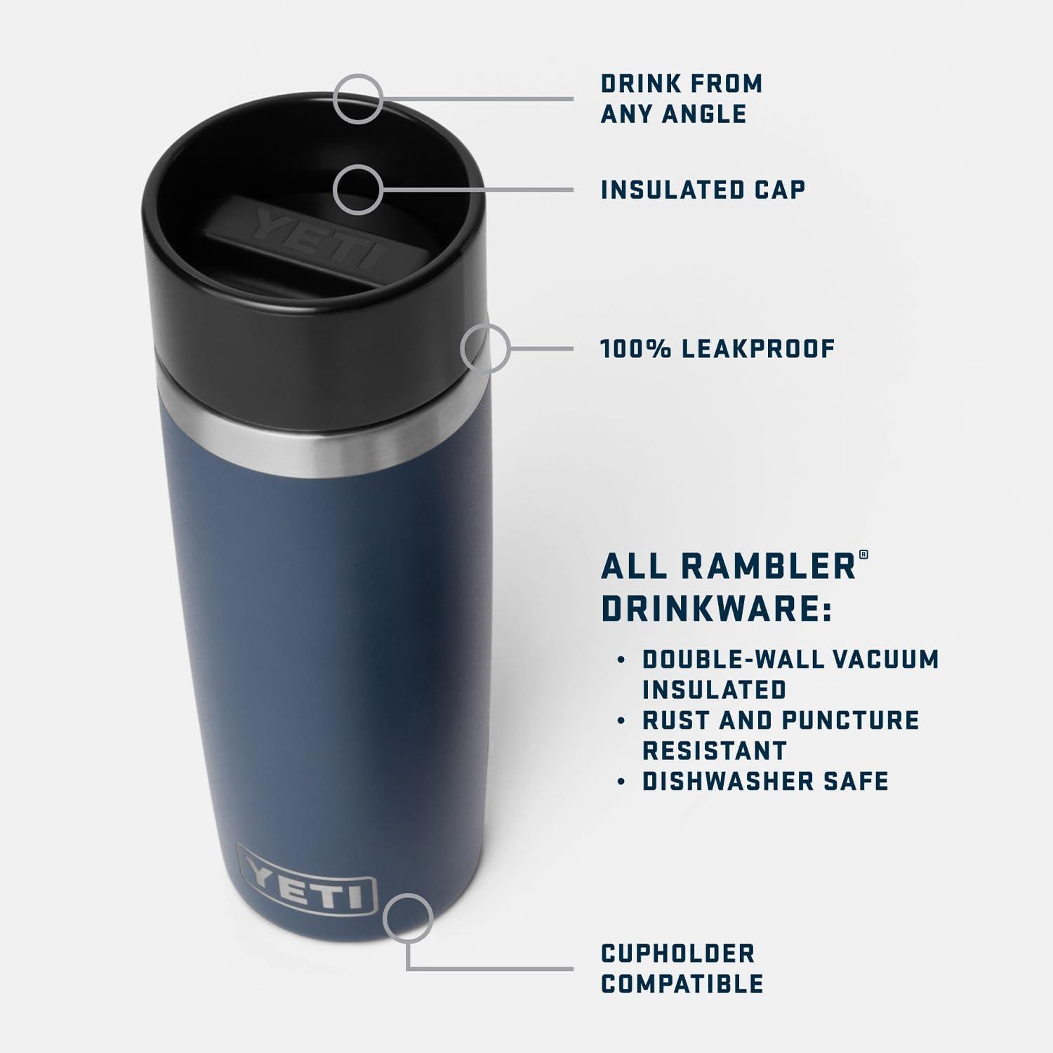 imageYETI Rambler 16 oz Travel Bottle Stainless Steel Vacuum Insulated with Leakproof Commuter Cap Blue CamoCape Taupe