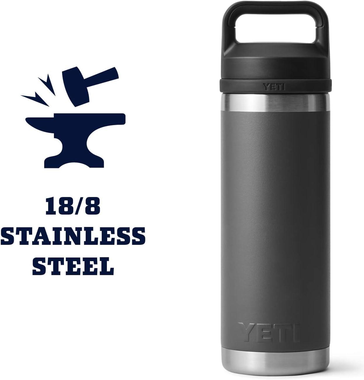 imageYETI Rambler 18 oz Bottle Vacuum Insulated Leakproof Stainless Steel with Chug Cap Blue CamoCharcoal