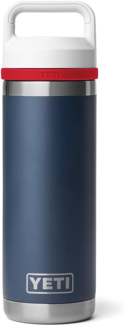 imageYETI Rambler 18 oz Bottle Vacuum Insulated Leakproof Stainless Steel with Chug Cap Blue CamoNavyRescue RedWhite