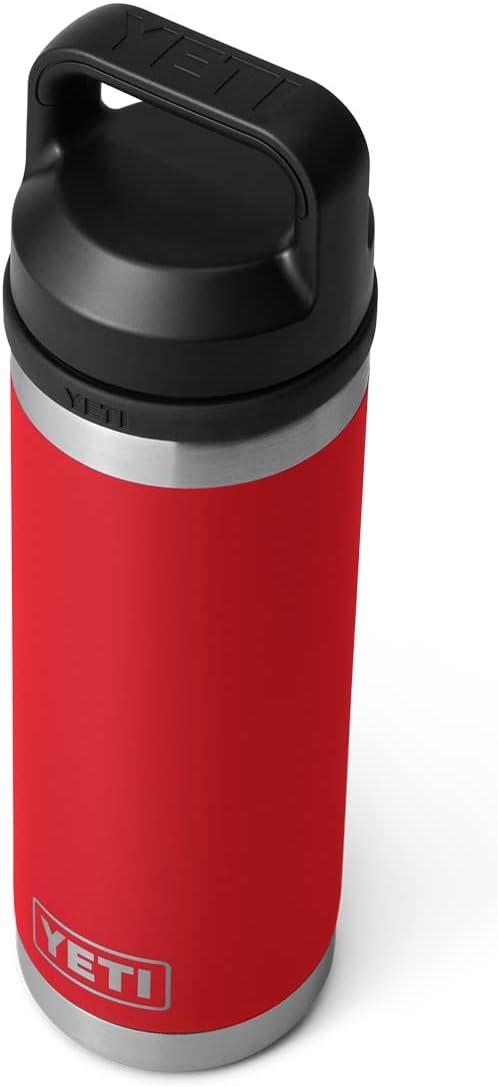imageYETI Rambler 18 oz Bottle Vacuum Insulated Leakproof Stainless Steel with Chug Cap Blue CamoRescue Red