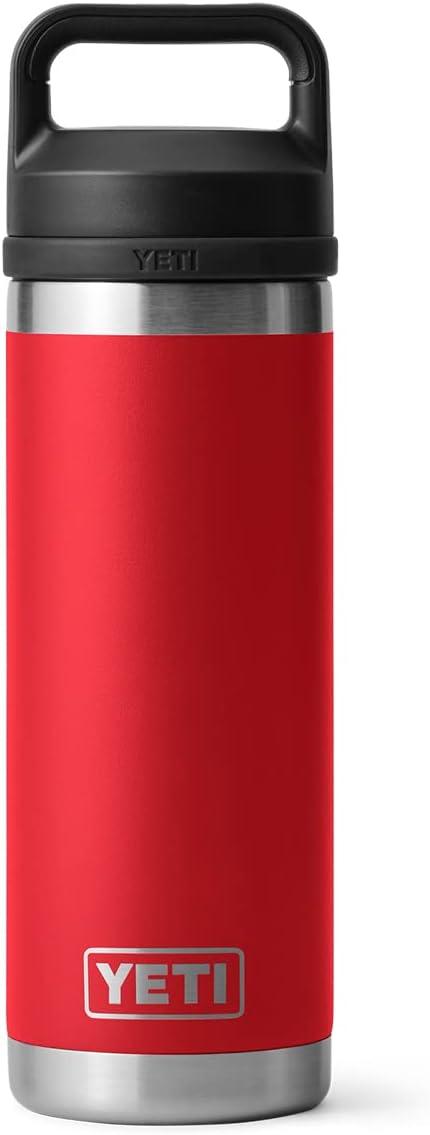 imageYETI Rambler 18 oz Bottle Vacuum Insulated Leakproof Stainless Steel with Chug Cap Blue CamoRescue Red