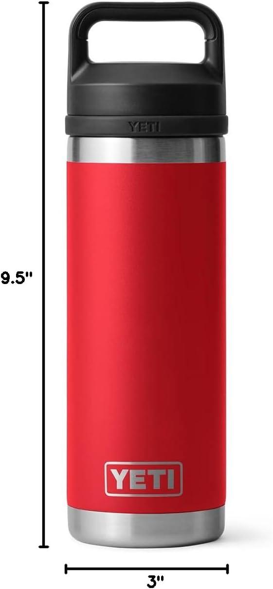 imageYETI Rambler 18 oz Bottle Vacuum Insulated Leakproof Stainless Steel with Chug Cap Blue CamoRescue Red