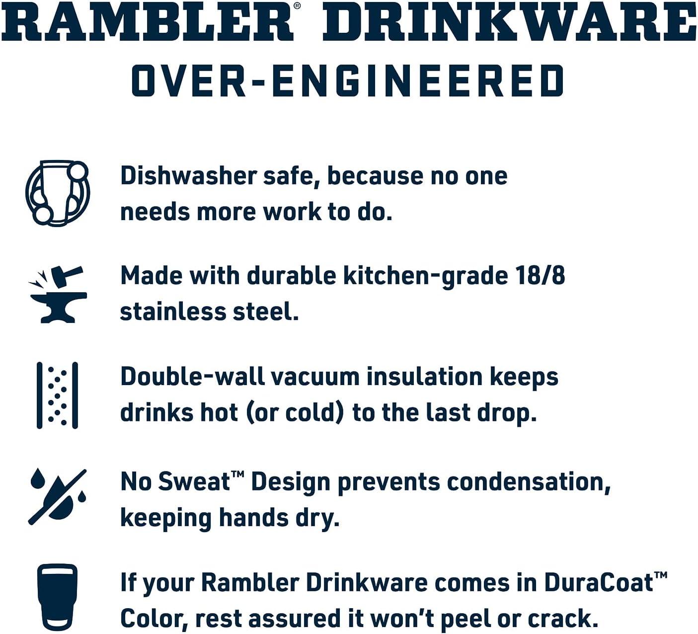 imageYETI Rambler 18 oz Bottle Vacuum Insulated Leakproof Stainless Steel with Chug Cap Blue CamoRescue Red