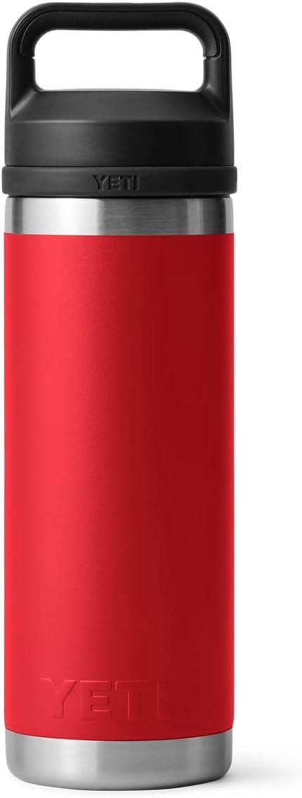 imageYETI Rambler 18 oz Bottle Vacuum Insulated Leakproof Stainless Steel with Chug Cap Blue CamoRescue Red