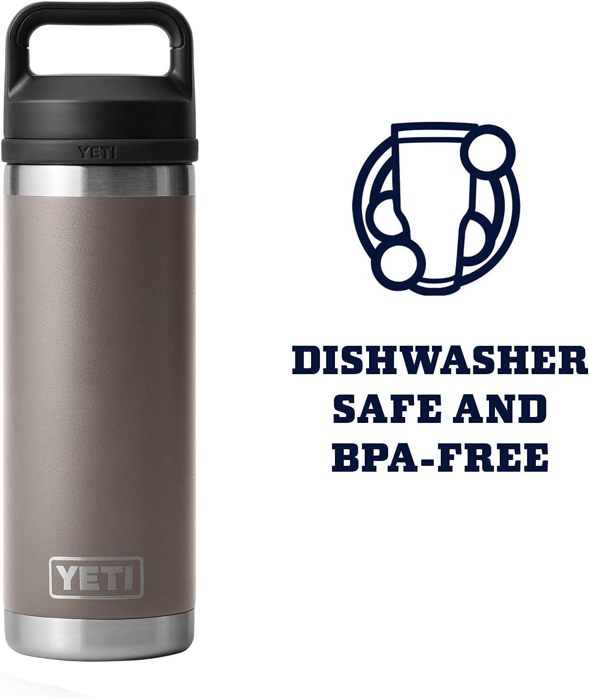 imageYETI Rambler 18 oz Bottle Vacuum Insulated Leakproof Stainless Steel with Chug Cap Blue CamoSharptail Taupe