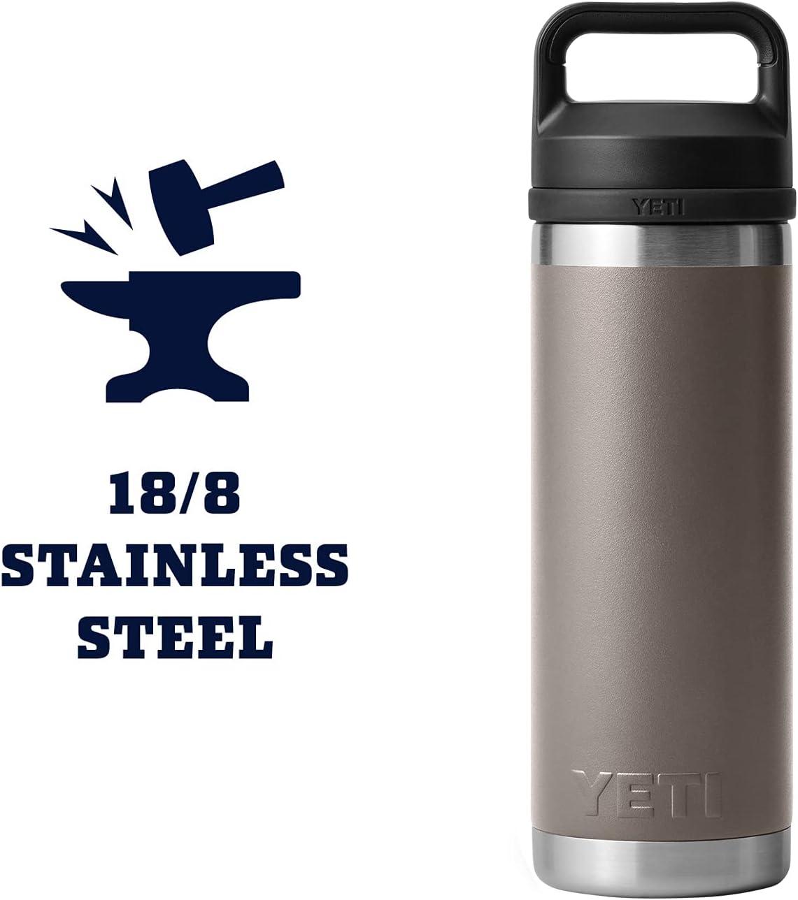 imageYETI Rambler 18 oz Bottle Vacuum Insulated Leakproof Stainless Steel with Chug Cap Blue CamoSharptail Taupe