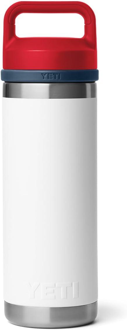 imageYETI Rambler 18 oz Bottle Vacuum Insulated Leakproof Stainless Steel with Chug Cap Blue CamoWhiteNavyRescue Red