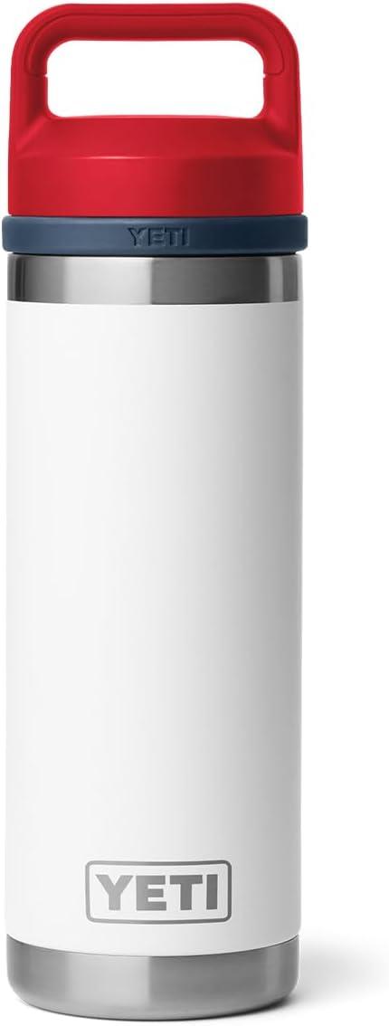 imageYETI Rambler 18 oz Bottle Vacuum Insulated Leakproof Stainless Steel with Chug Cap Blue CamoWhiteNavyRescue Red