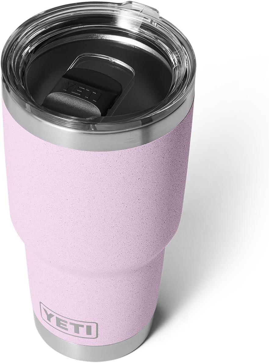 imageYETI Rambler 30 oz Tumbler Stainless Steel Vacuum Insulated with MagSlider Lid Blue CamoCherry Blossom Textured