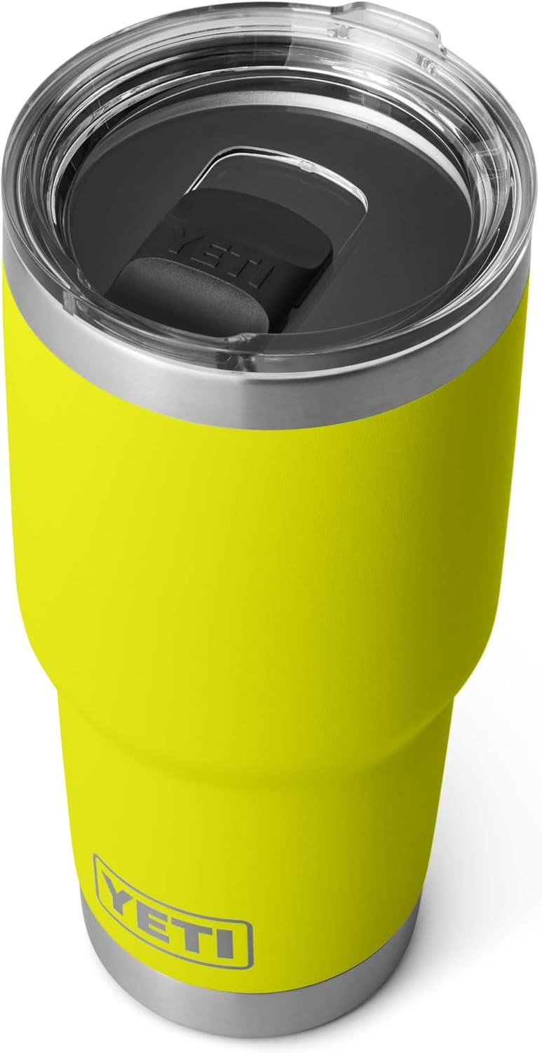 imageYETI Rambler 30 oz Tumbler Stainless Steel Vacuum Insulated with MagSlider Lid Blue CamoFirefly Yellow