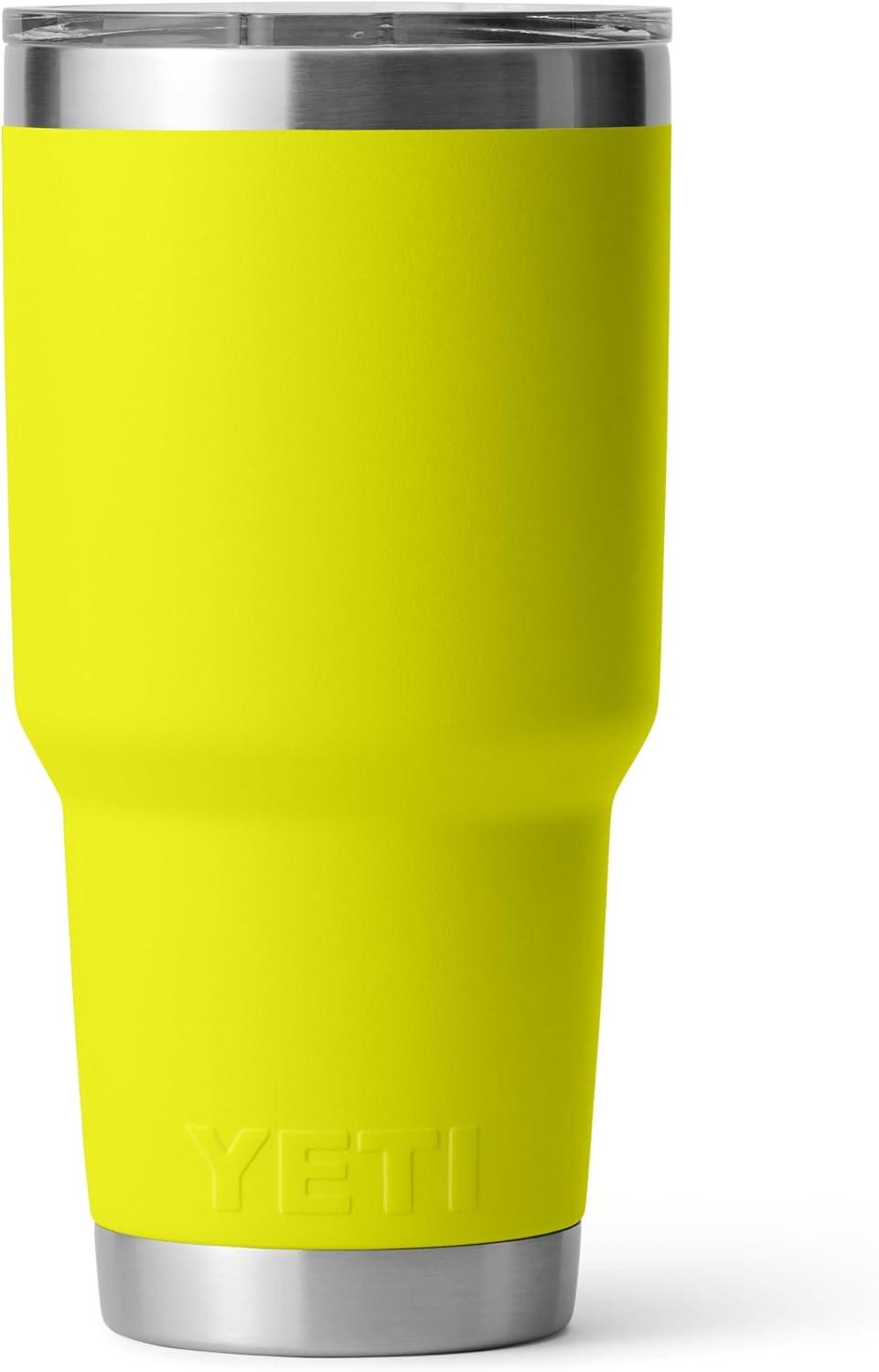 imageYETI Rambler 30 oz Tumbler Stainless Steel Vacuum Insulated with MagSlider Lid Blue CamoFirefly Yellow