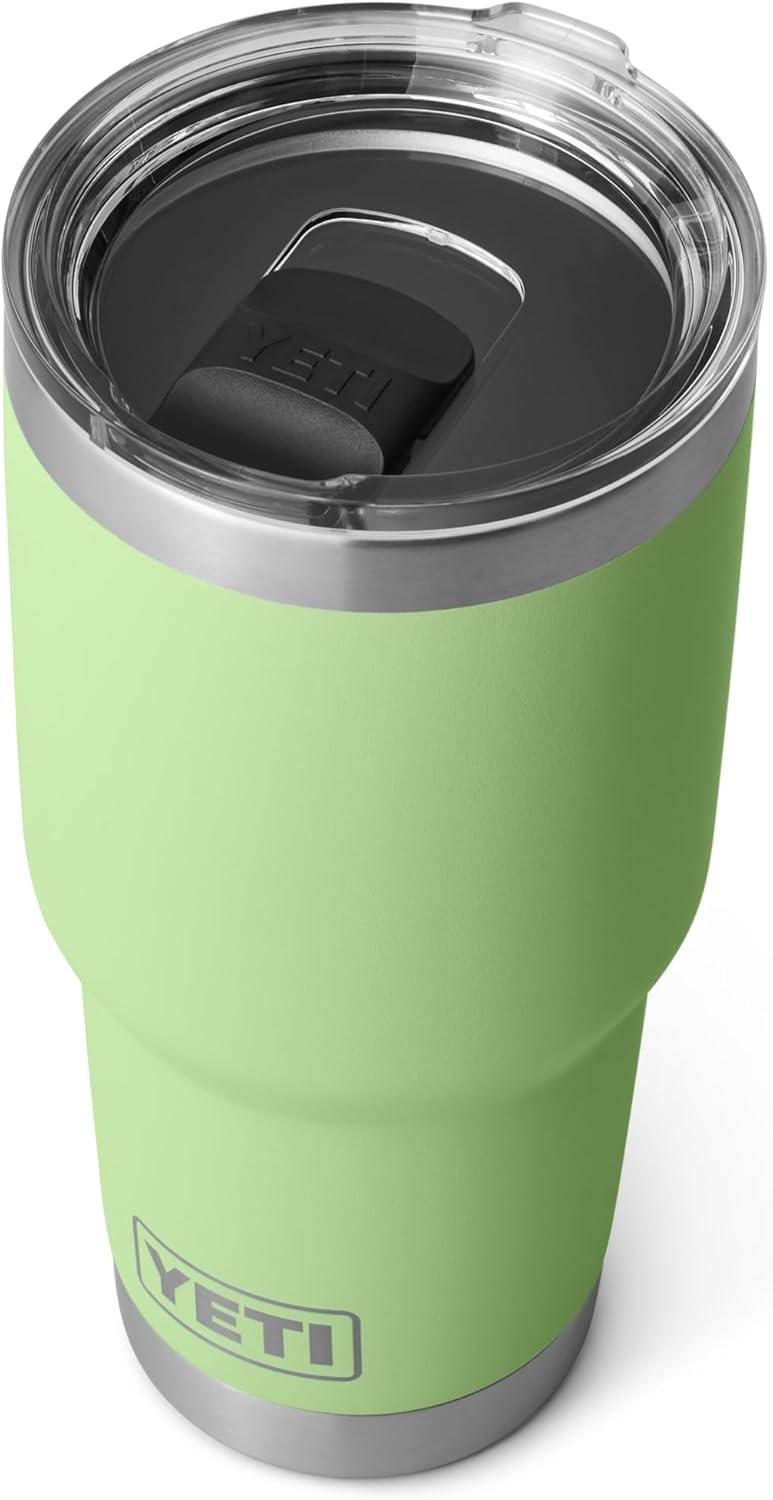 imageYETI Rambler 30 oz Tumbler Stainless Steel Vacuum Insulated with MagSlider Lid Blue CamoKey Lime