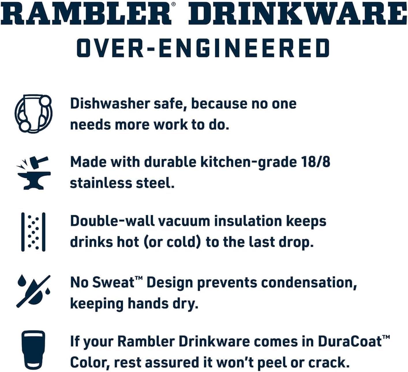 imageYETI Rambler 30 oz Tumbler Stainless Steel Vacuum Insulated with MagSlider Lid Blue CamoRescue Red