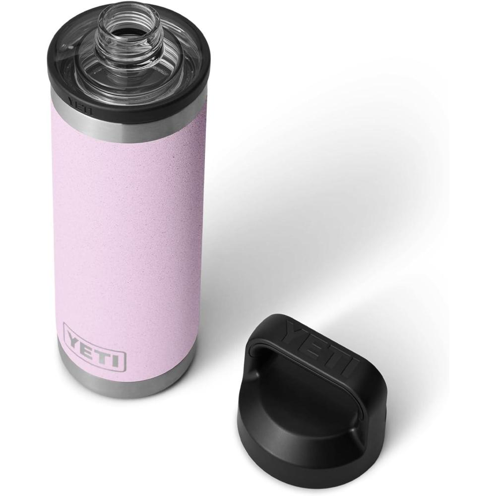 imageYETI Rambler 18 oz Bottle Vacuum Insulated Leakproof Stainless Steel with Chug Cap Blue CamoCherry Blossom  Textured