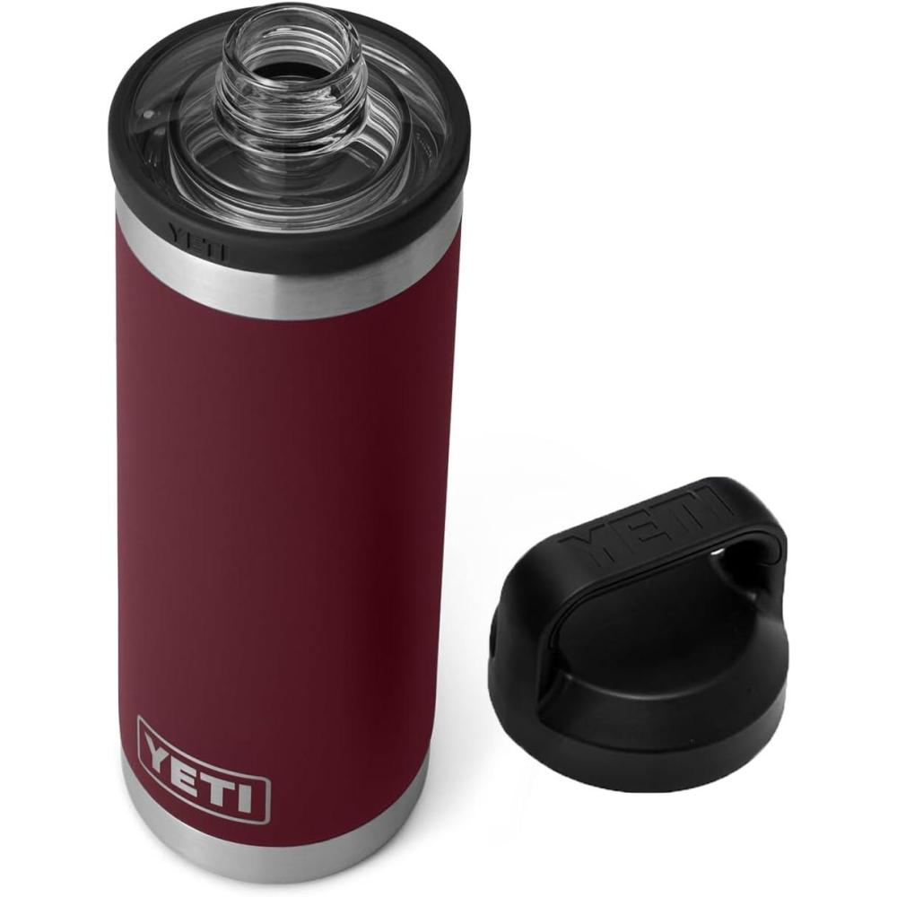 imageYETI Rambler 18 oz Bottle Vacuum Insulated Leakproof Stainless Steel with Chug Cap Blue CamoWild Vine Red