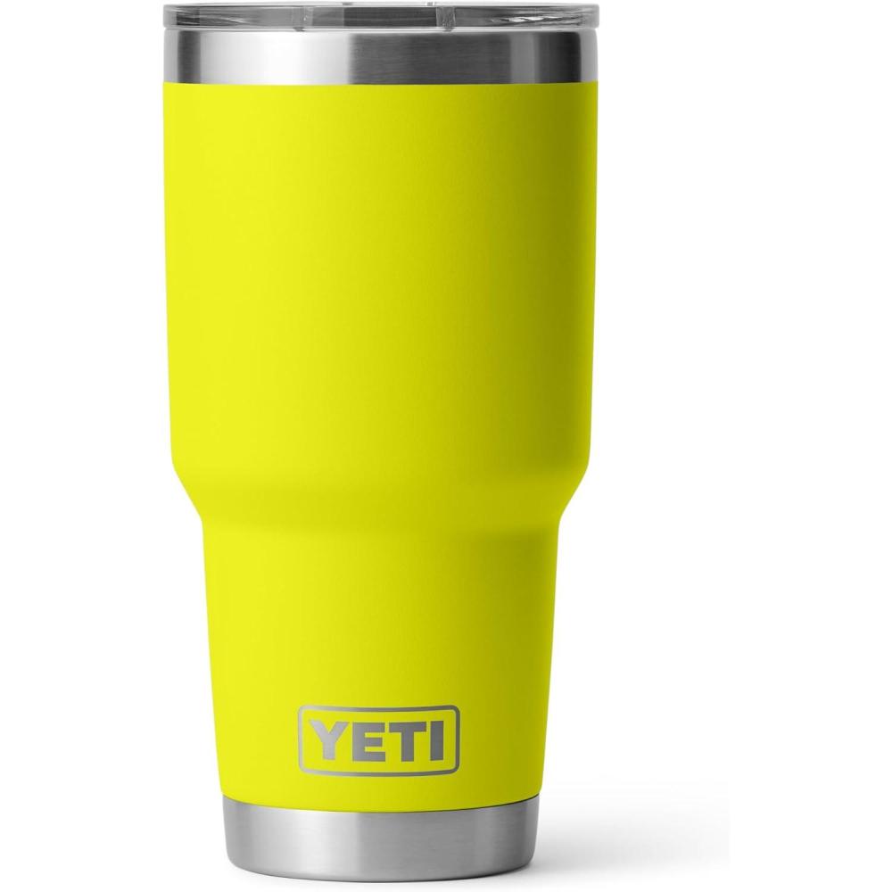 imageYETI Rambler 30 oz Tumbler Stainless Steel Vacuum Insulated with MagSlider Lid Blue CamoFirefly Yellow