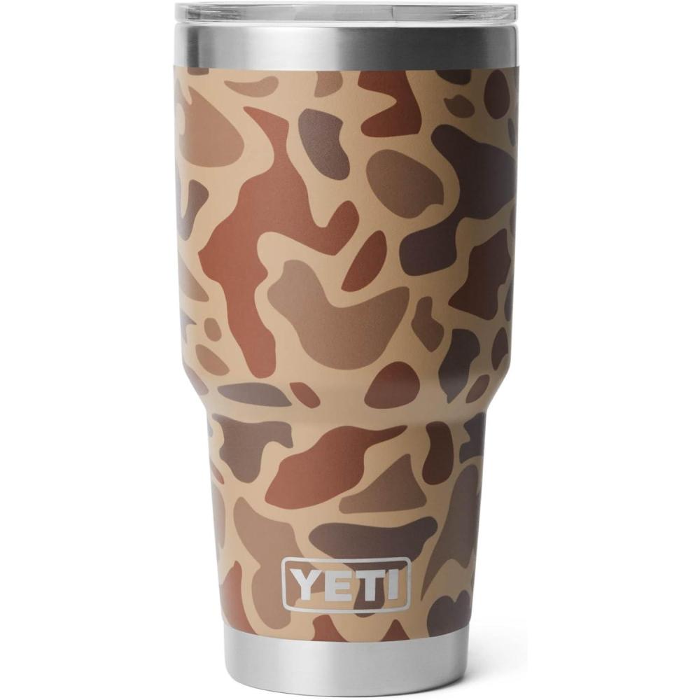 imageYETI Rambler 30 oz Tumbler Stainless Steel Vacuum Insulated with MagSlider Lid Blue CamoWetlands Camo