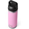 YETI Rambler 18 oz Bottle, Vacuum Insulated, Leakproof, Stainless Steel with Chug Cap, Blue Camo(Power Pink)