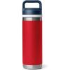 YETI Rambler 18 oz Bottle, Vacuum Insulated, Leakproof, Stainless Steel with Chug Cap, Blue Camo(Rescue Red/White/Navy)
