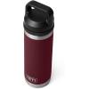 YETI Rambler 18 oz Bottle, Vacuum Insulated, Leakproof, Stainless Steel with Chug Cap, Blue Camo(Wild Vine Red)