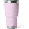 YETI Rambler 30 oz Tumbler, Stainless Steel, Vacuum Insulated with MagSlider Lid, Blue Camo(Cherry Blossom – Textured)