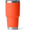 YETI Rambler 30 oz Tumbler, Stainless Steel, Vacuum Insulated with MagSlider Lid, Blue Camo(Papaya)