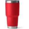 YETI Rambler 30 oz Tumbler, Stainless Steel, Vacuum Insulated with MagSlider Lid, Blue Camo(Rescue Red)