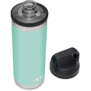 YETI Rambler 18 oz Bottle, Vacuum Insulated, Leakproof, Stainless Steel with Chug Cap, Blue Camo(Seafoam)
