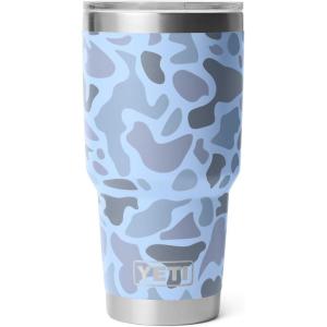 YETI Rambler 30 oz Tumbler, Stainless Steel, Vacuum Insulated with MagSlider Lid, Blue Camo(Blue Camo)