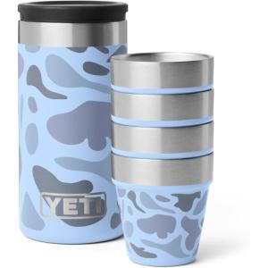 YETI Shot Glasses with Carrying Case, Set of 4(Blue Camo)