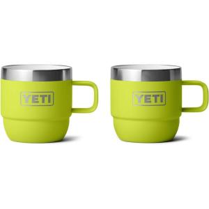 YETI Rambler 6 oz Stackable Mug, Stainless Steel, Vacuum Insulated Espresso/Coffee Mug, 2 Pack(Chartreuse)
