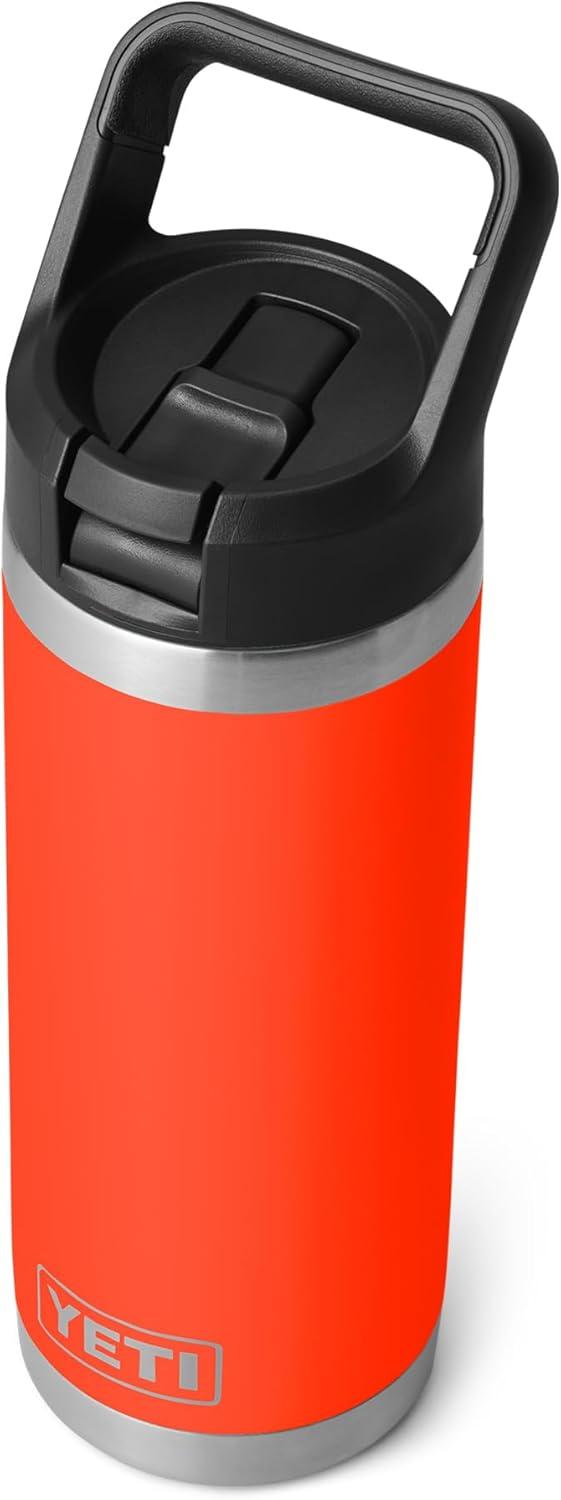 imageYETI Rambler 18 oz Bottle Vacuum Insulated Stainless Steel with Color Matching Straw Cap Solar Flare