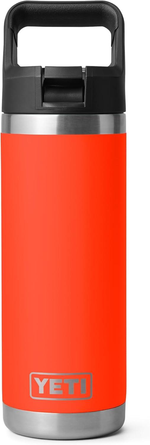 imageYETI Rambler 18 oz Bottle Vacuum Insulated Stainless Steel with Color Matching Straw Cap Solar Flare