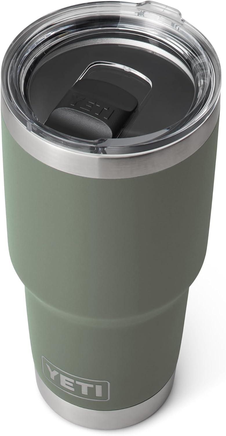 imageYETI Rambler 30 oz Tumbler Stainless Steel Vacuum Insulated with MagSlider Lid Solar FlareCamp Green