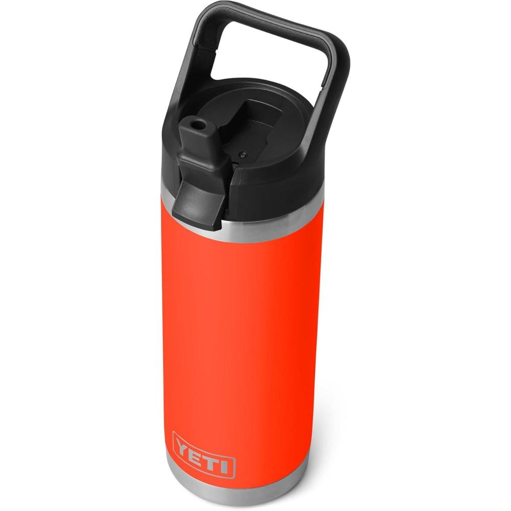 imageYETI Rambler 18 oz Bottle Vacuum Insulated Stainless Steel with Color Matching Straw Cap Solar Flare
