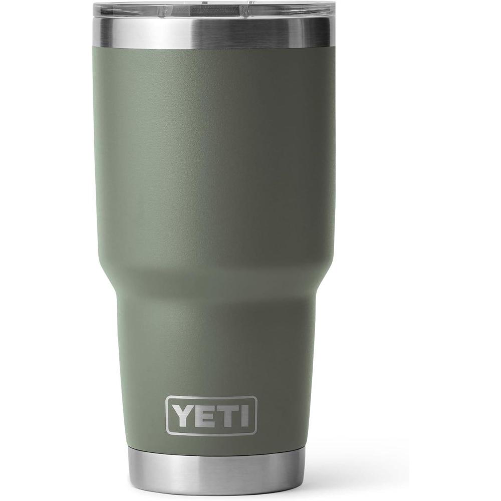 imageYETI Rambler 30 oz Tumbler Stainless Steel Vacuum Insulated with MagSlider Lid Solar FlareCamp Green