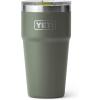 YETI Rambler 20 oz Stackable Tumbler, Stainless Steel, Vacuum Insulated with MagSlider Lid(Camp Green/Firefly Yellow)