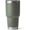 YETI Rambler 30 oz Tumbler, Stainless Steel, Vacuum Insulated with MagSlider Lid, Solar Flare(Camp Green)